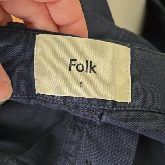 Folk Men's Navy Blue Brushed Assembly Suit Trouser - Picture 8 of 11